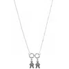 Unaloe Women's Sterling Silver Baby Two Charms Necklace, Perfect Gift For Moms And Families