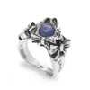 Unaloe Women's Sterling Silver Bow-inspired Ring With Blue Kyanite Stone