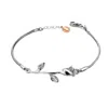 Unaloe Women's Sterling Silver Bracelet With Rose Supported By Snake Chain In Silver