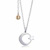 Unaloe Women's Sterling Silver Crescent Moon And Star Necklace – Gold Vermeil Islamic Pendant Jewelry, Symb