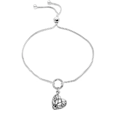 Unaloe Women's Sterling Silver Heart Bracelet