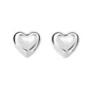 Unaloe Women's Sterling Silver Heart-shaped Stud Earrings – Elegant Love-inspired Jewelry, Polished Finish,