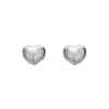 Unaloe Women's Sterling Silver Heart Stud Earrings – Small, Elegant, Shiny, Perfect Gift Idea