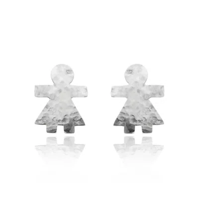 Unaloe Women's Sterling Silver Little Girl Earrings