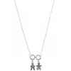 Unaloe Women's Sterling Silver Necklace For Moms With Two Charms, One Boy And One Girl