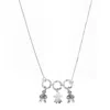 Unaloe Women's Sterling Silver Necklace With Three Baby Charms