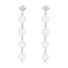 Unaloe Women's Sterling Silver Pendant Earrings With Four Natural Pearls In Silver