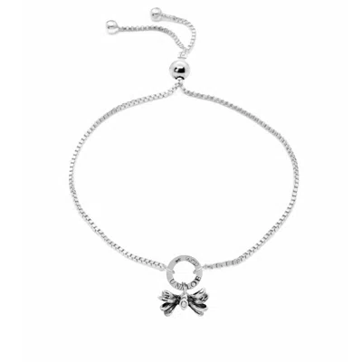 Unaloe Women's Sterling Silver Puffed Bow Bracelet