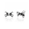 Unaloe Women's Sterling Silver Puffed Bow Earrings