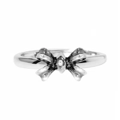 Unaloe Women's Sterling Silver Puffed Bow Ring