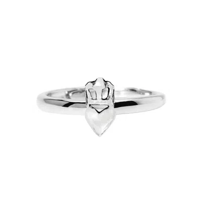 Unaloe Women's Sterling Silver Ring With Crown And Heart