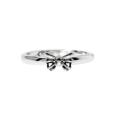 Unaloe Women's Sterling Silver Ring With Puffed Bow