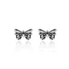 Unaloe Women's Sterling Silver Small Puffed Bow Earrings