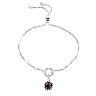 Unaloe Women's Sterling Silver Violet With Stone Bracelet