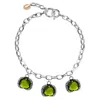 Unaloe Women's Super Fantasy Bracelet Silver– Timeless Elegance With Three Green Crystal