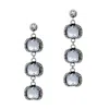 Unaloe Women's Super Fantasy Earrings Silver– Timeless Elegance With Three Blue Crystal