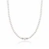 Unaloe Women's Timeless Elegance Freshwater Pearl Necklace With Eighteen Kt White Gold Accents