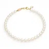 Unaloe Women's White Natural Pearl Necklace In Sterling Silver-gold Plated In White