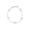 Unaloe Women's White / Silver Sterling Silver Bracelet With Natural Baroque Pearls – Subtle Elegance In Multi