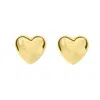 Unaloe Women's Yellow Vermeil Gold-plated Sterling Silver Heart Stud Earrings – Elegant Love-inspired Jewel