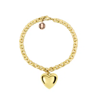 Unaloe Yellow Gold Vermeil Plated Sterling Silver Heart Bracelet – Elegant, Minimalist Jewelry, Perfect Gif