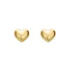 Unaloe Yellow Gold Vermeil Sterling Silver Heart Stud Earrings – Small, Elegant, Shiny, Perfect Gift For Wo
