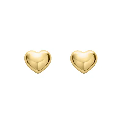 Unaloe Yellow Gold Vermeil Sterling Silver Heart Stud Earrings – Small, Elegant, Shiny, Perfect Gift For Wo