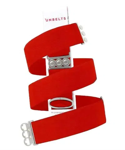 Unbelts Women's Classic Belt In Poppy Red/silver
