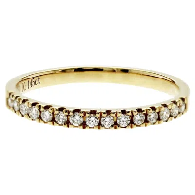 Pre-owned Unbranded 0.14 Ct Natural Diamond 18k Yellow Gold Wedding Band Ring Size 5