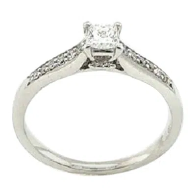 Pre-owned Unbranded 0.21ct Fine Quality Princess Cut Diamond Solitaire Ring Set In White Gold
