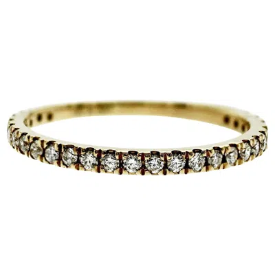 Pre-owned Unbranded 0.26 Ct Natural Diamond 14k Yellow Gold Wedding 3/4 Band Ring Size 5