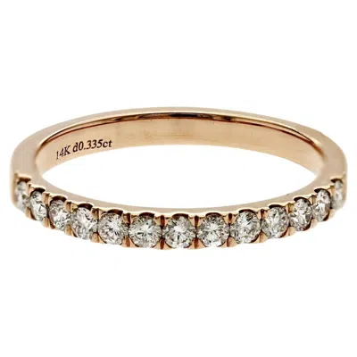 Pre-owned Unbranded 0.33 Ct Natural Diamond 14k Rose Gold Wedding Band Ring Size 6 In Red