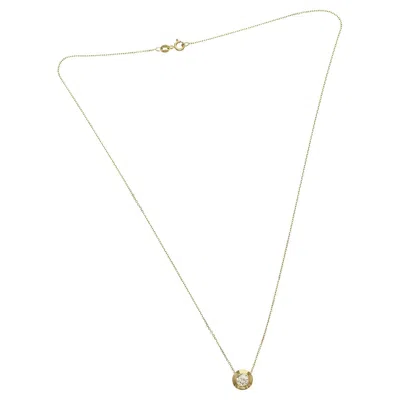 Pre-owned Unbranded 0.40 Ct Natural Diamonds Solitaire Bezel Pendant In 14k Yellow Gold Necklace18"
