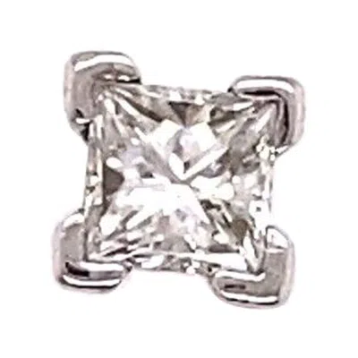 Pre-owned Unbranded 0.43ct Princess Cut Natural Diamond Single Earring In 18ct White Gold