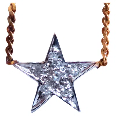 Pre-owned Unbranded .05ct. Natural Diamonds Petite Star Necklace 14kt Gold 12406* In Multiple