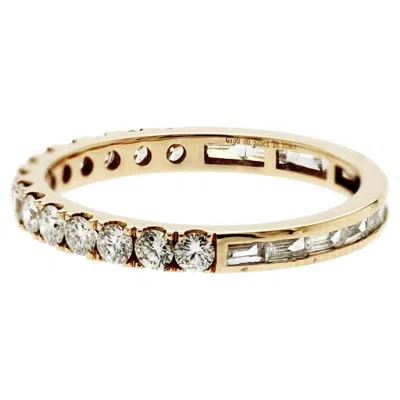 Pre-owned Unbranded 0.73 Ct Round And Baguette Tow Faced Diamond 14k Yellow Gold Wedding Band Ring