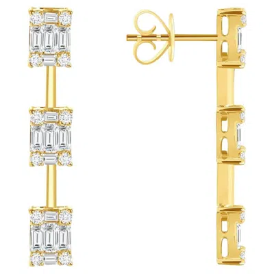 Pre-owned Unbranded 0.94 Ct Diamonds In 14k Yellow Gold Drop Dangle Earrings
