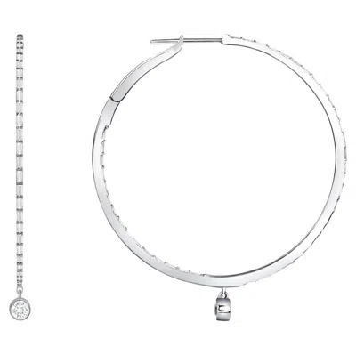Pre-owned Unbranded 1.32 Ct Diamonds In 18k White Gold Hoop Earrings