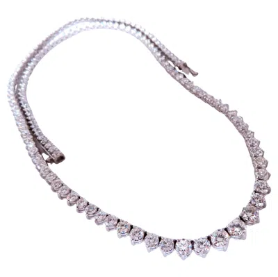 Pre-owned Unbranded 13.20ct Natural Diamonds Riviera Tennis Necklace 14kt Gold 12523* In Multiple