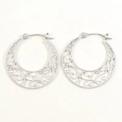 Pre-owned Unbranded (14k) Hoop Earrings () In White