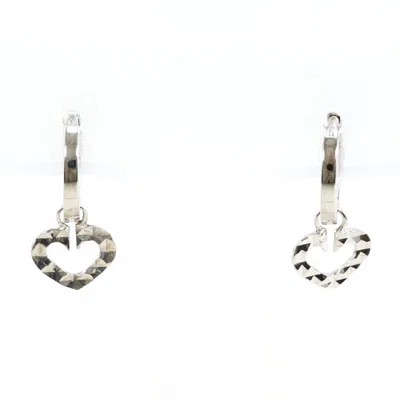 Pre-owned Unbranded (14k) Hoop Earrings () In White