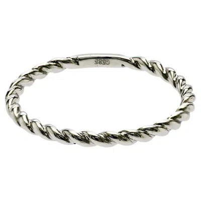 Pre-owned Unbranded 14k White Gold Twisted Rope Band Ring Size 5