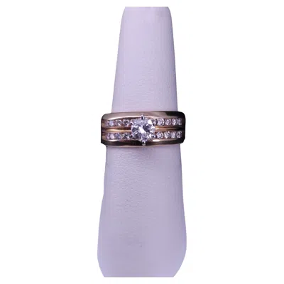 Pre-owned Unbranded 14k Yellow Gold Diamond Band Ring, .30ct Center Stone, Size 6.75