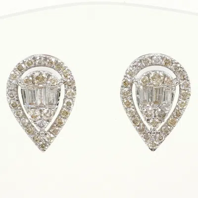 Pre-owned Unbranded (18k) Stud Earrings () In White