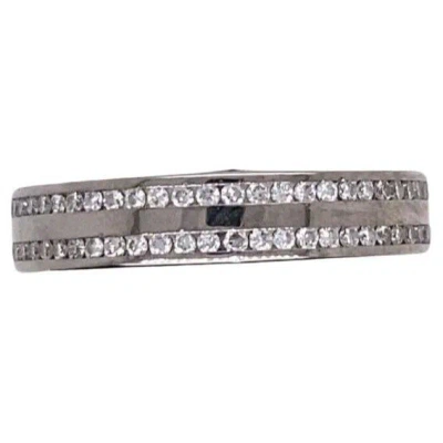 Pre-owned Unbranded 2-row Diamond Full Set 0.50ct Diamond Wedding Band In 18ct White Gold