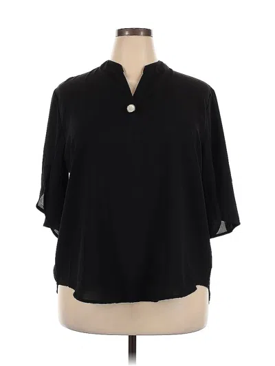 Pre-owned Unbranded 3/4 Sleeve Blouse In Black