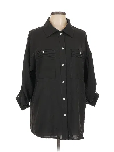 Pre-owned Unbranded 3/4 Sleeve Blouse In Black