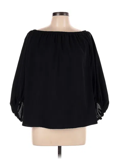 Pre-owned Unbranded 3/4 Sleeve Blouse In Black