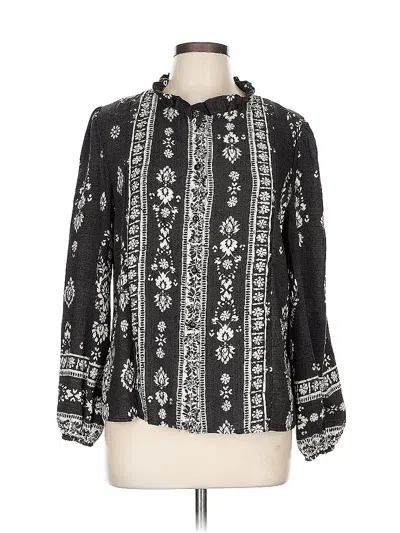 Pre-owned Unbranded 3/4 Sleeve Blouse In Black