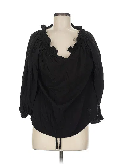 Pre-owned Unbranded 3/4 Sleeve Blouse In Black